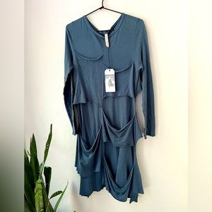 NWT CYNTHIA ASHBY GAUZE AVANT DRESS IN JADE M